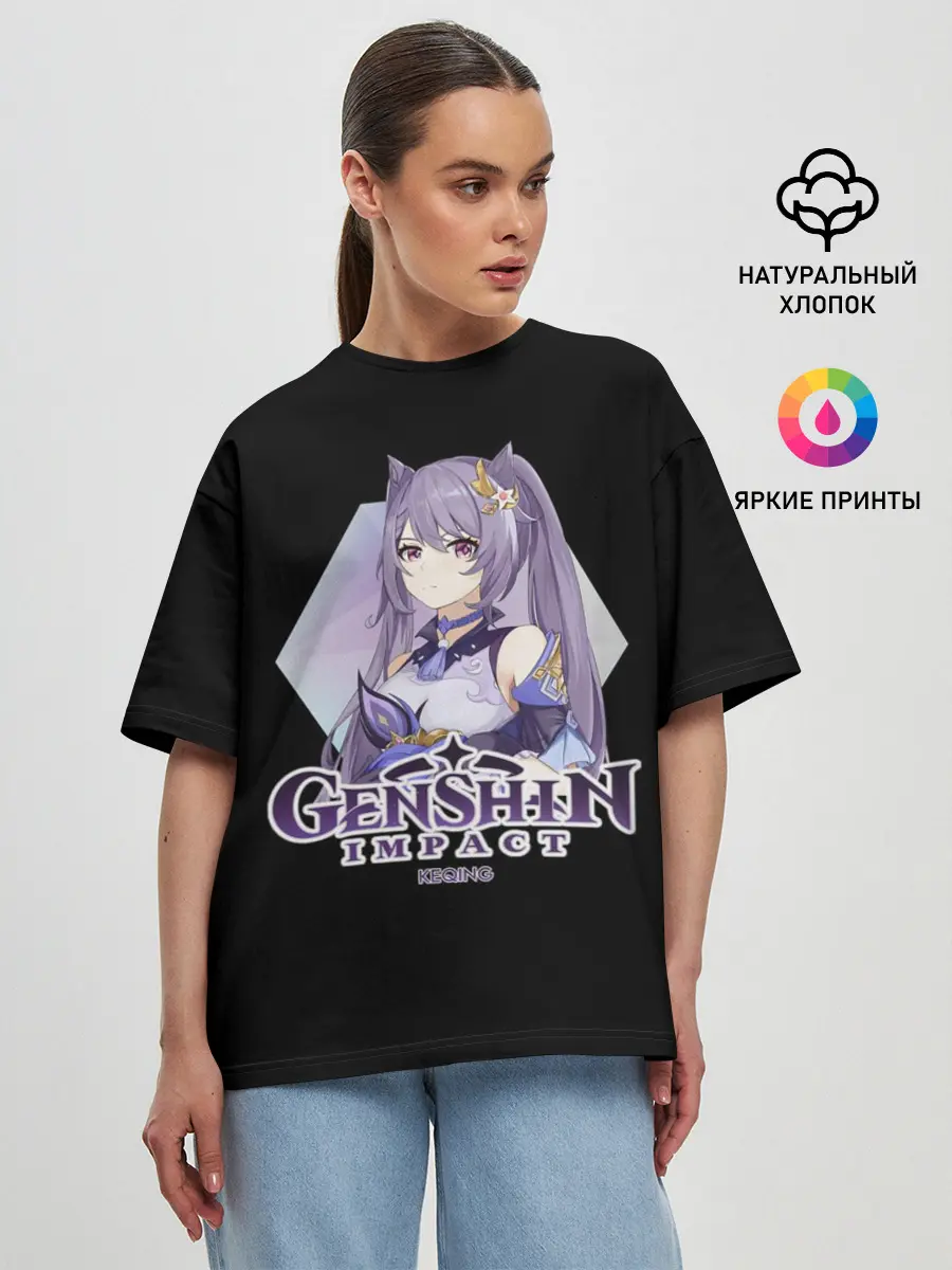 Женская футболка оверсайз / Genshin Impact