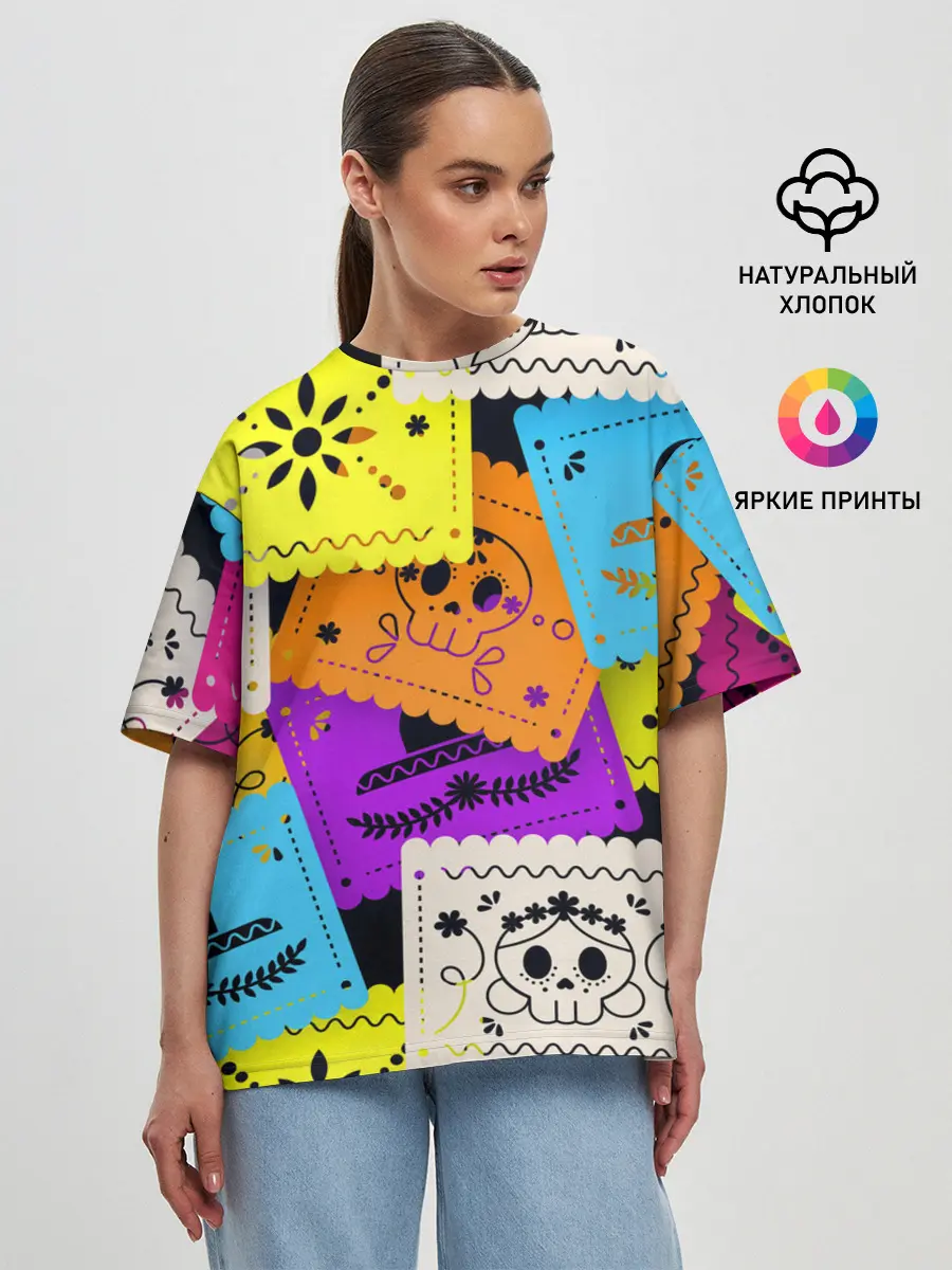 Женская футболка оверсайз / Color pattern