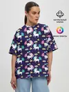Женская футболка оверсайз / Unicorn pattern