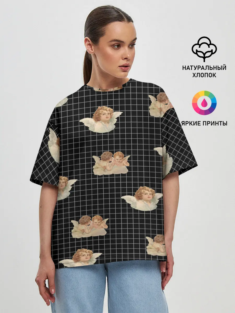 Женская футболка оверсайз / Ангел