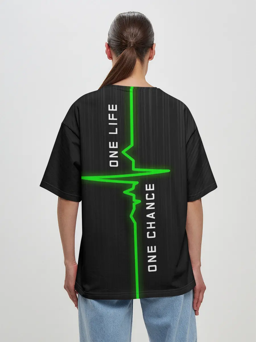 Женская футболка оверсайз / ОДНА ЖИЗНЬ - ОДИН ШАНС