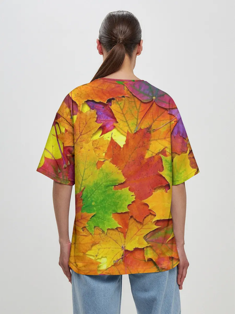 Женская футболка оверсайз / Осенние листья
