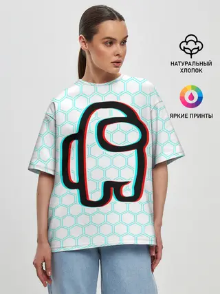 Женская футболка оверсайз / AMONG US / АМОНГ АС