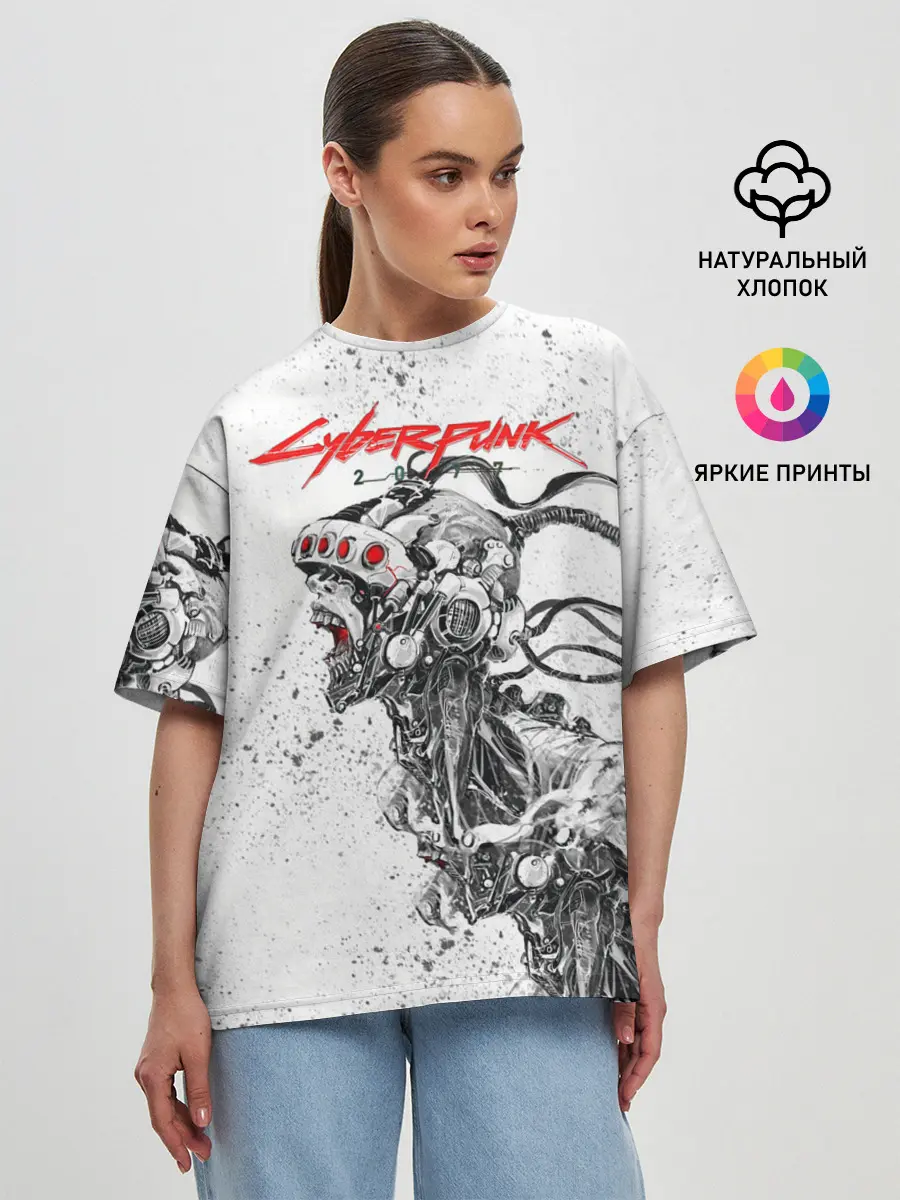 Женская футболка оверсайз / CYBERPUNK 2077