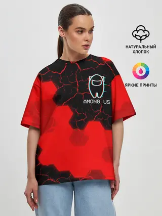 Женская футболка оверсайз / AMONG US / АМОНГ АС
