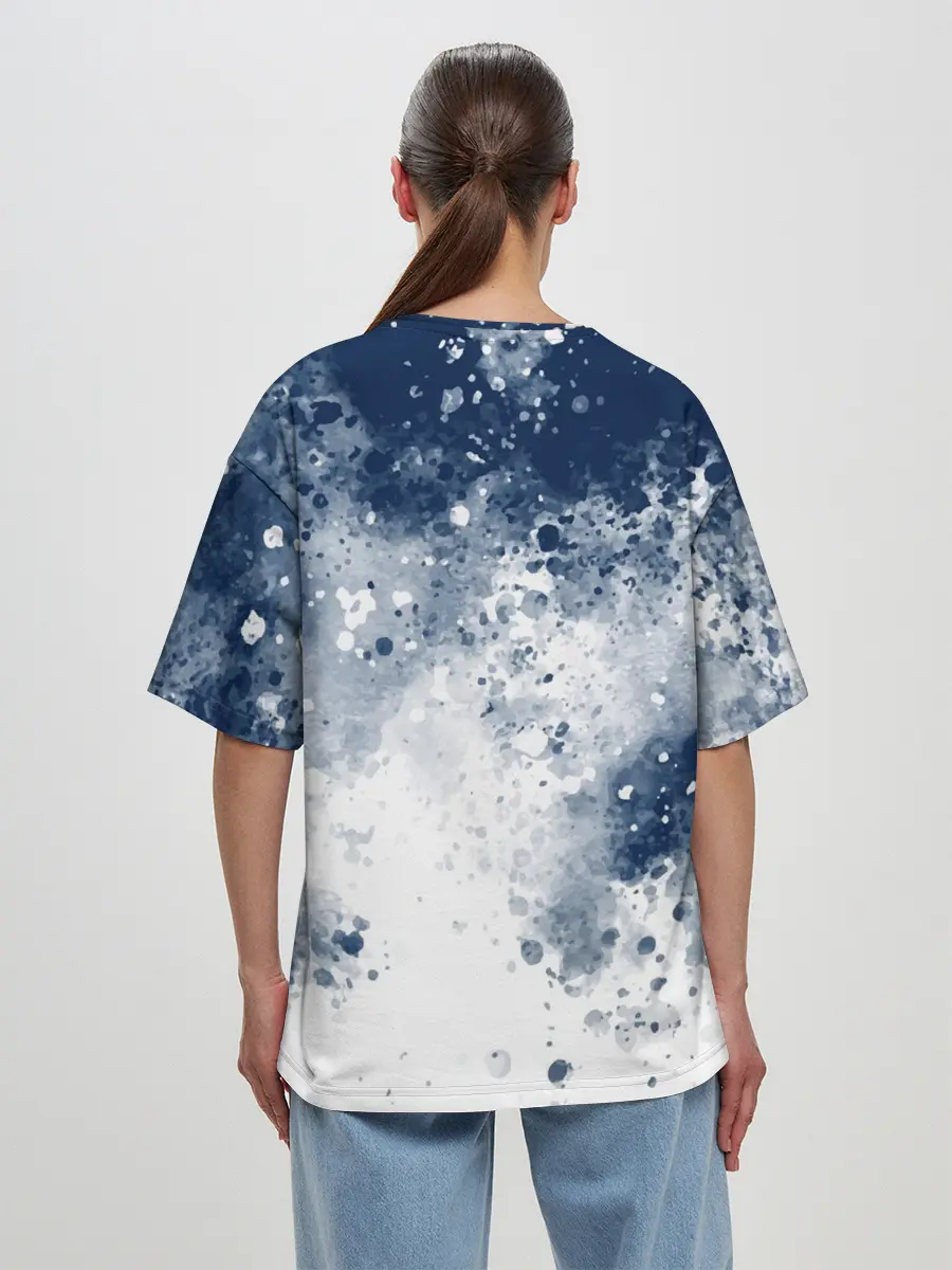 Женская футболка оверсайз / Чернильные капли