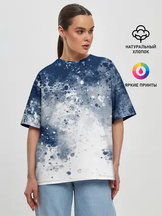 Женская футболка оверсайз / Чернильные капли