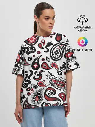 Женская футболка оверсайз / Молекулярный рисунок