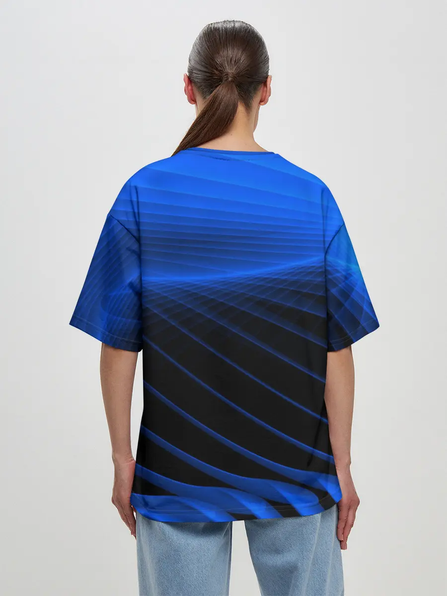 Женская футболка оверсайз / Неоновые лучи