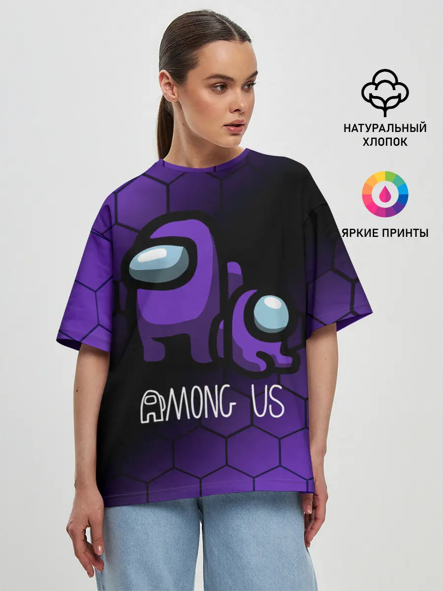 Женская футболка оверсайз / AMONG US - DARK