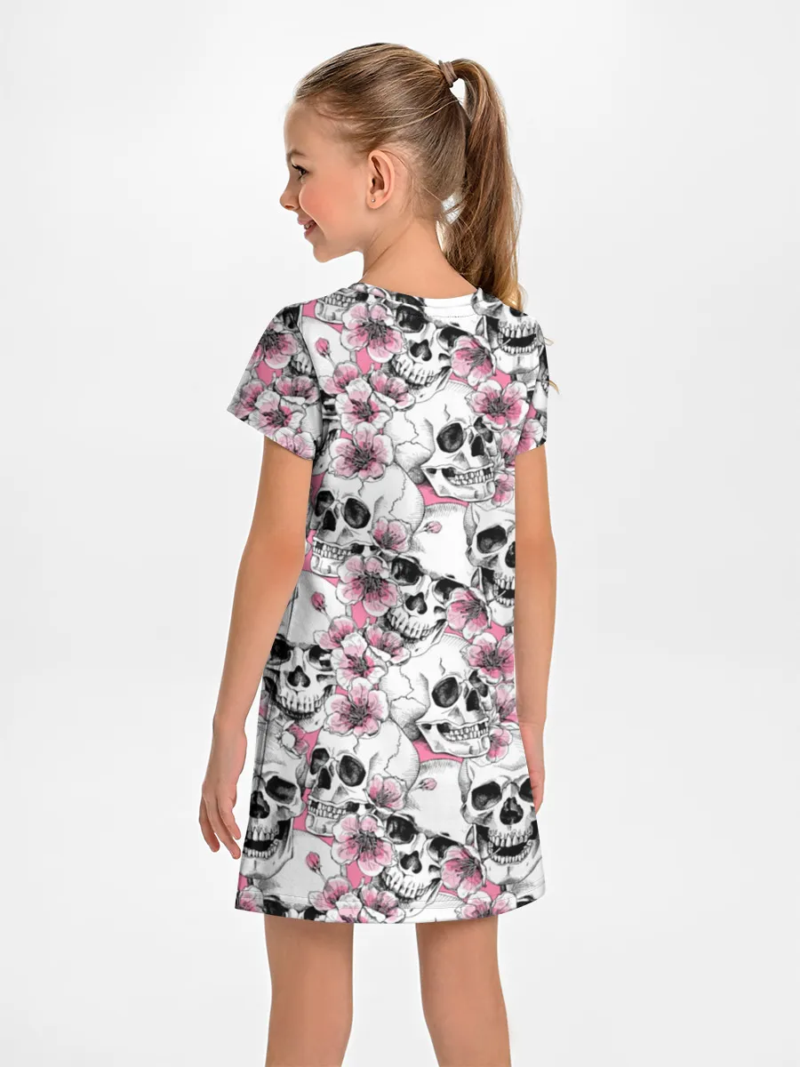 Детское платье / Черепа в цветах