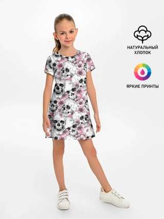 Детское платье / Черепа в цветах