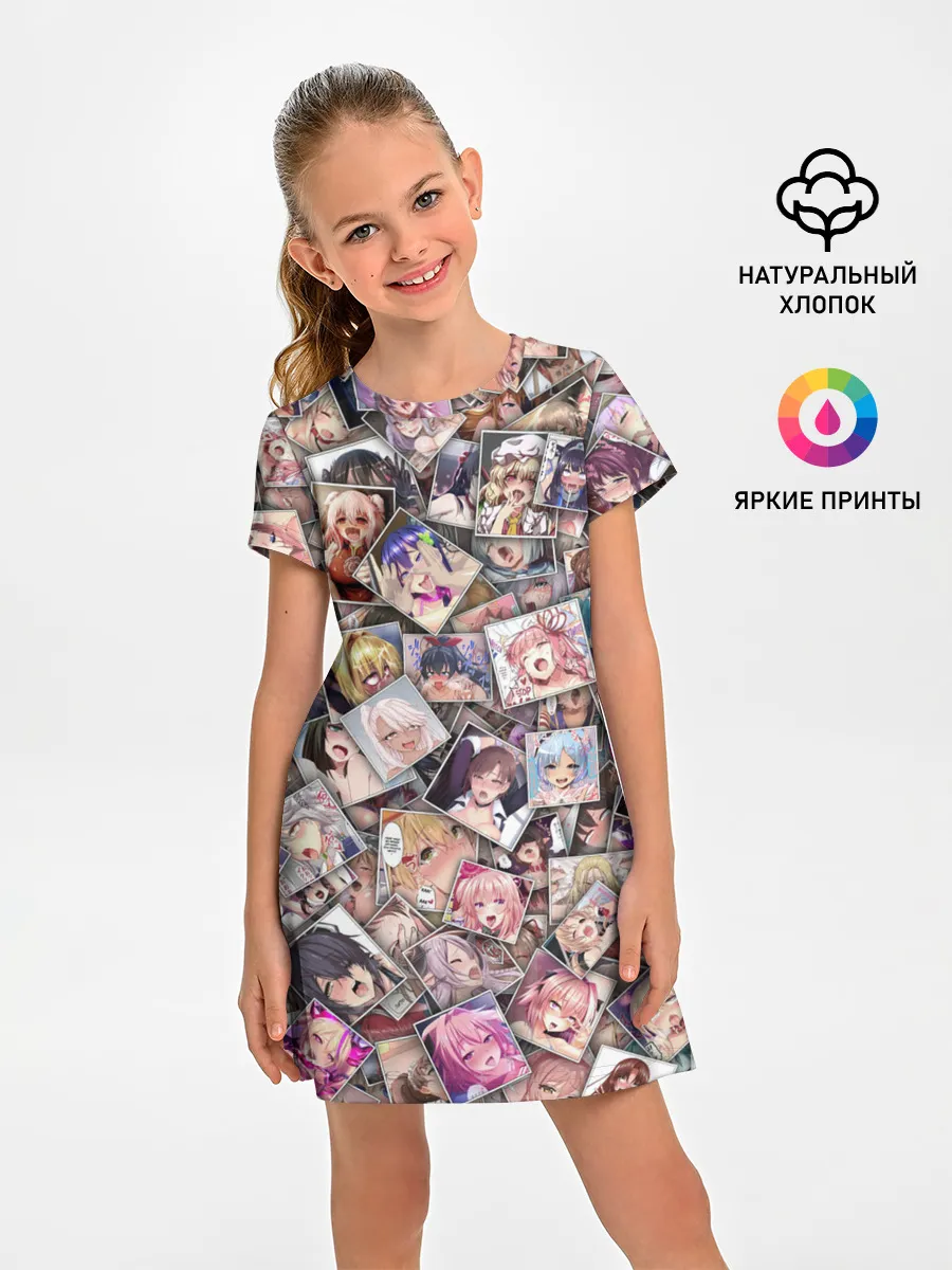 Детское платье / Ахегао цвет