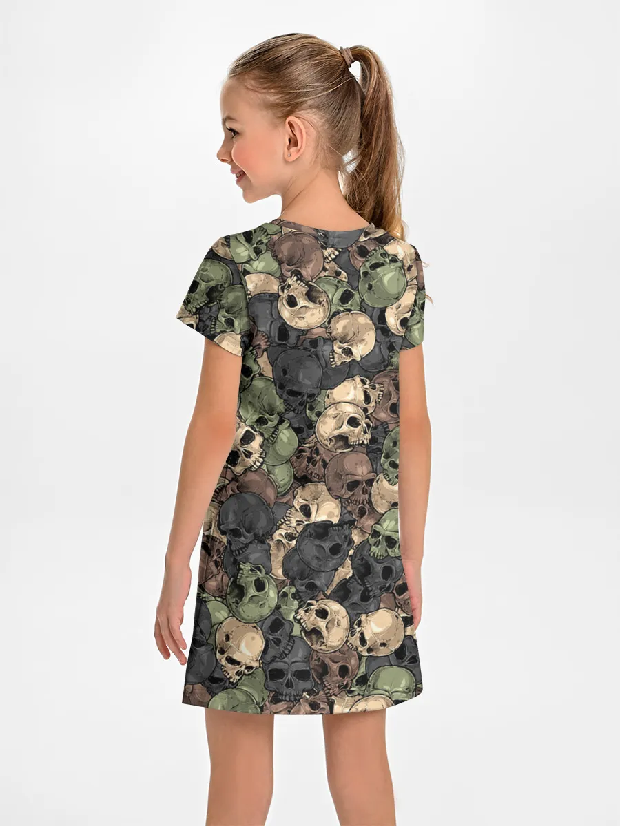 Детское платье / Камуфляж с черепами