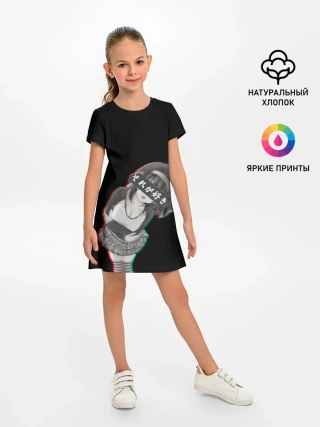 Детское платье / Anime Girl with hieroglyphs