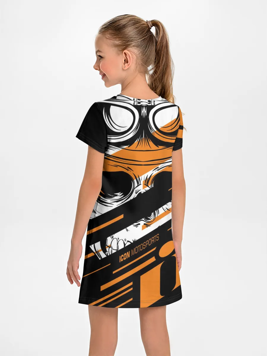 Детское платье / Череп Icon оранжевый