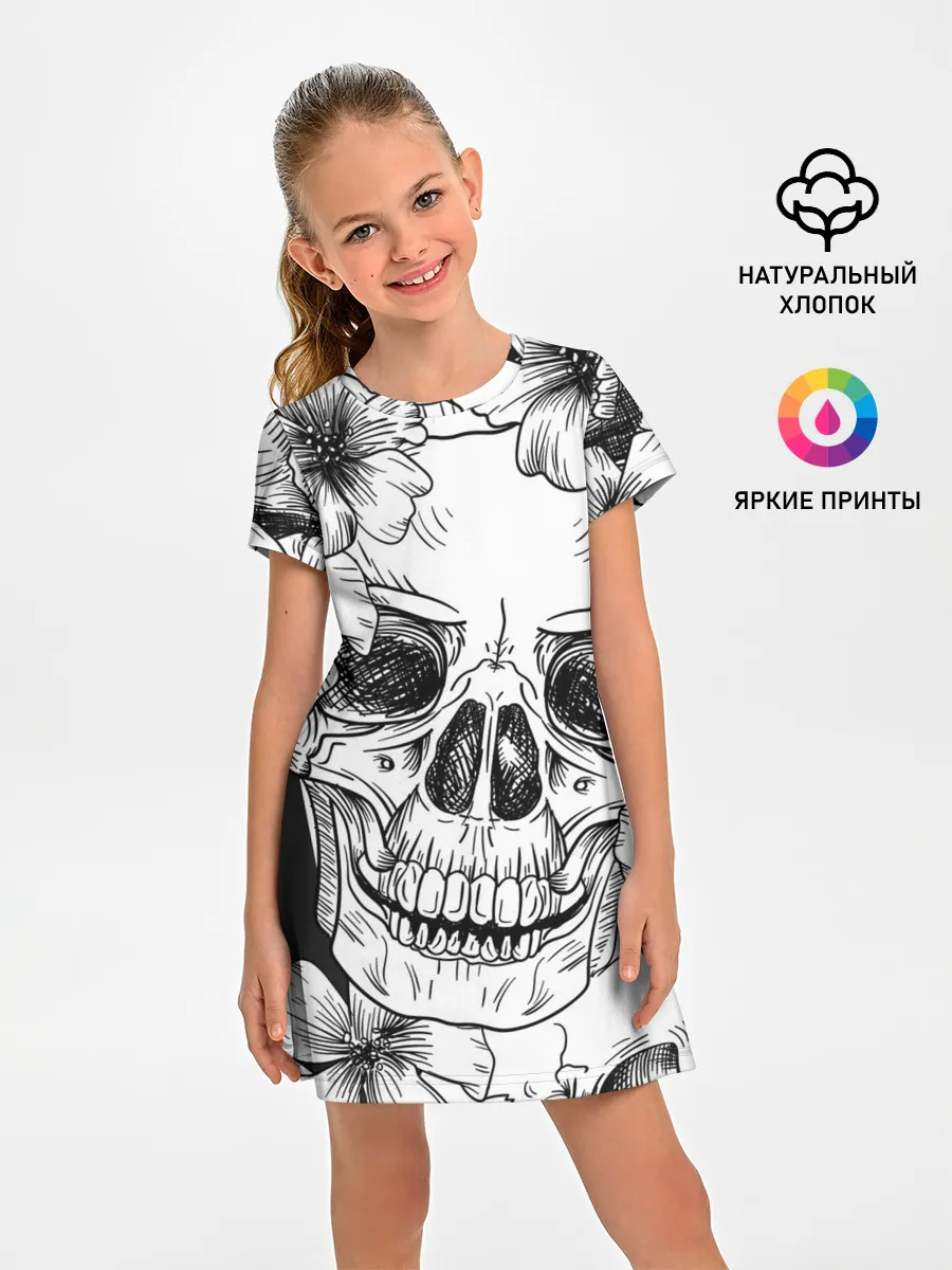 Детское платье / Цветочный череп