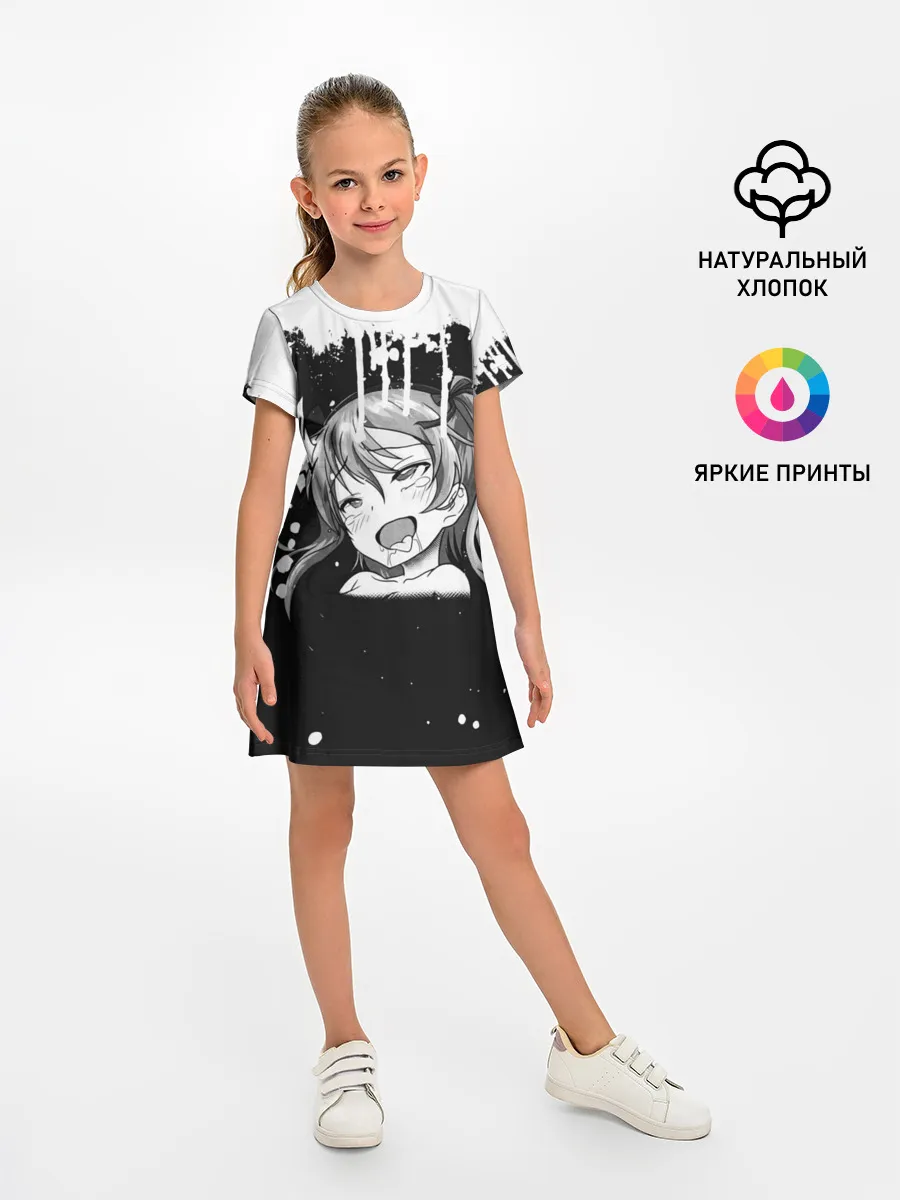 Детское платье / Ахегао лицо чб