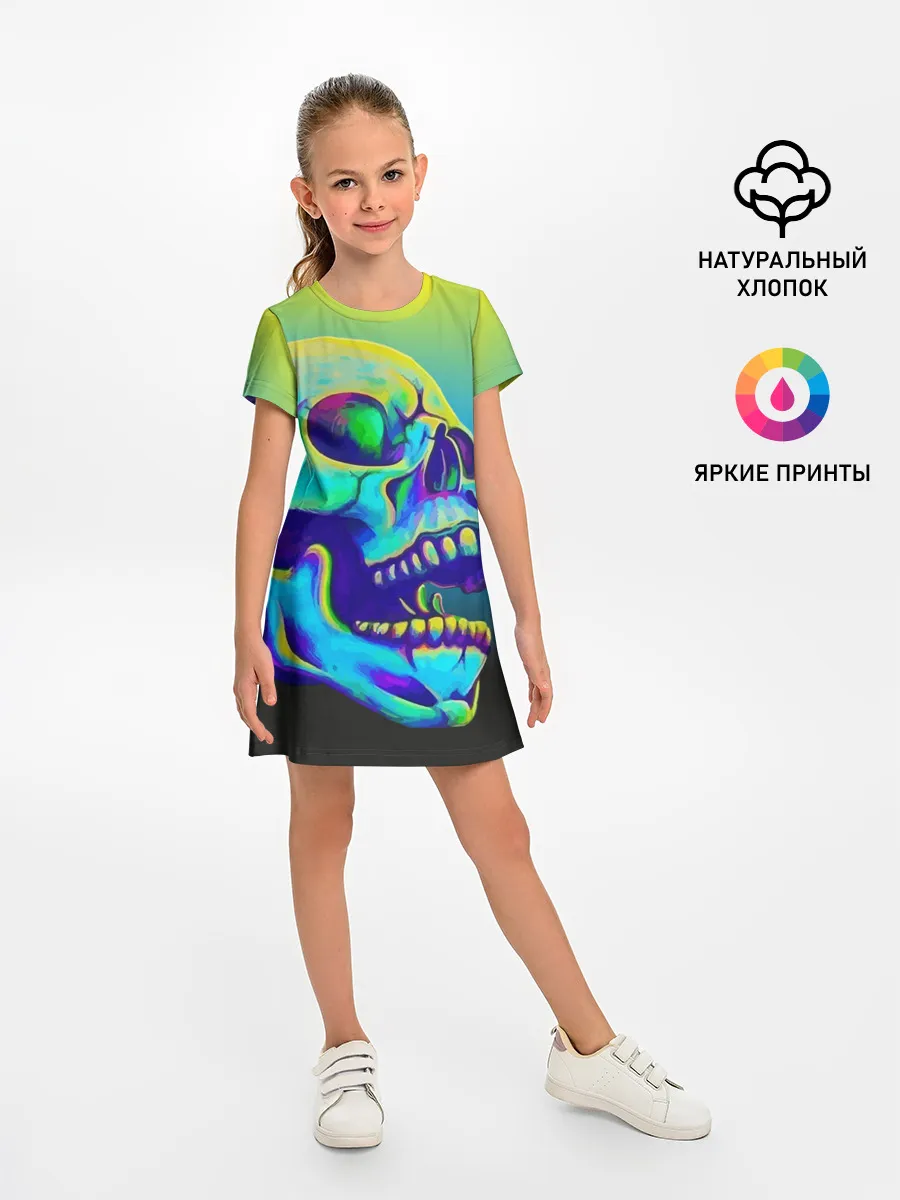 Детское платье / Neon skull