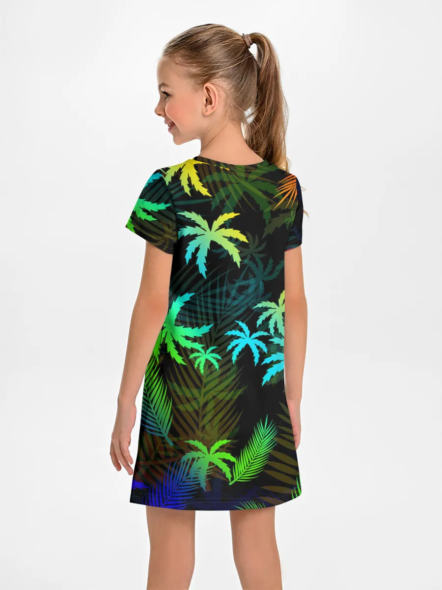 Детское платье / ПАЛЬМЫ / ТРОПИКИ