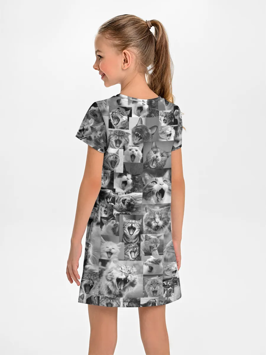 Детское платье / Неко ахегао чб