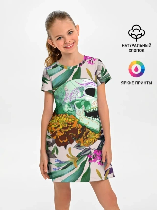 Детское платье / Череп в цветах