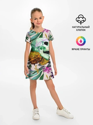 Детское платье / Череп в цветах