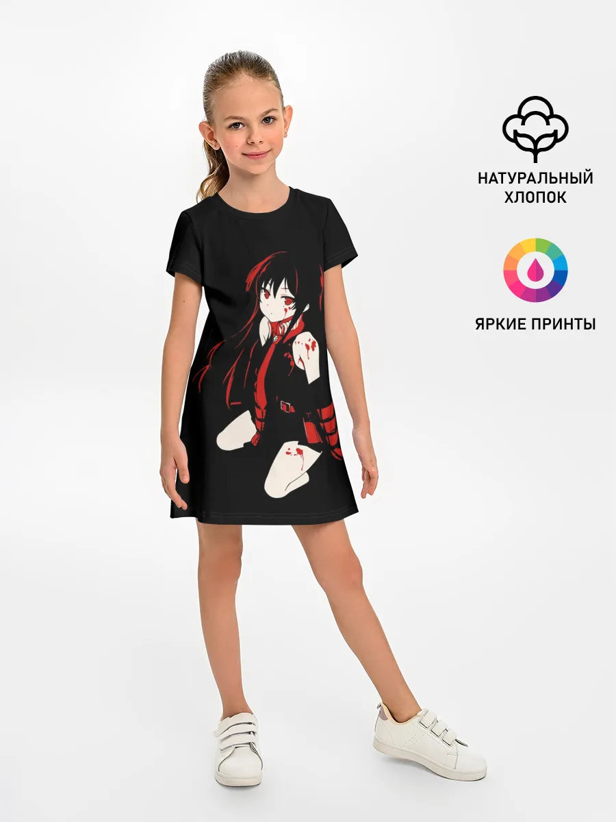 Детское платье / Убийца Акаме на черном фоне