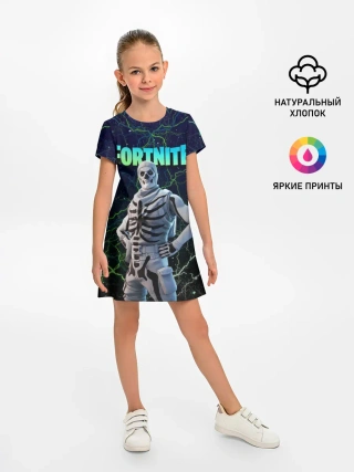 Детское платье / Fortnite Skull Trooper