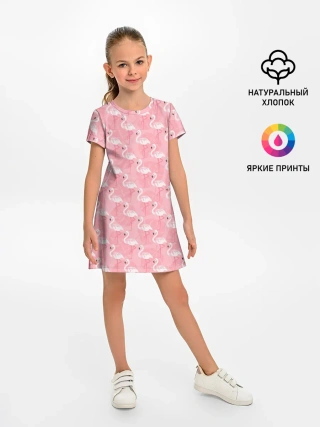 Детское платье / Розовый Фламинго