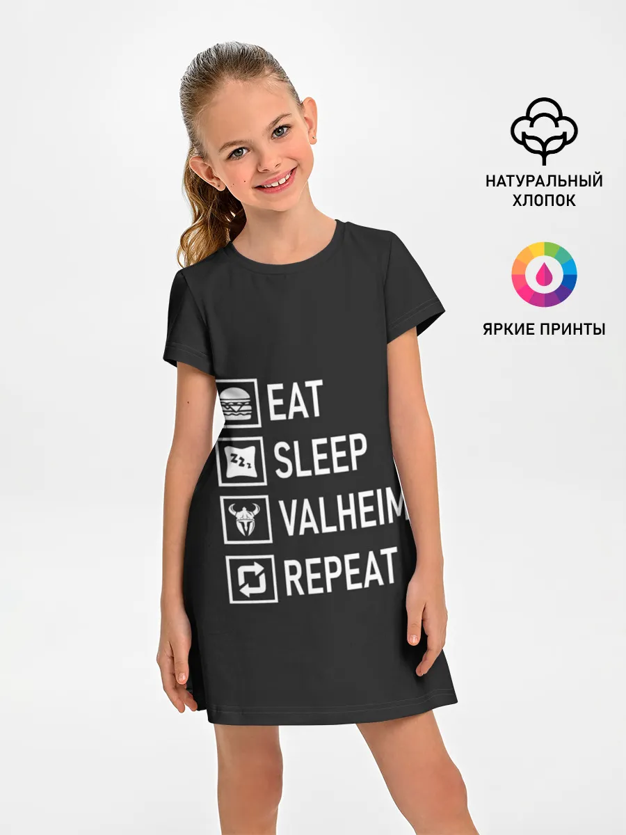 Детское платье / Eat/Sleep/Valheim/Repeat