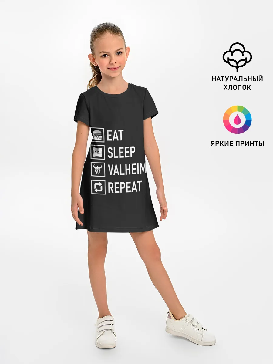 Детское платье / Eat/Sleep/Valheim/Repeat