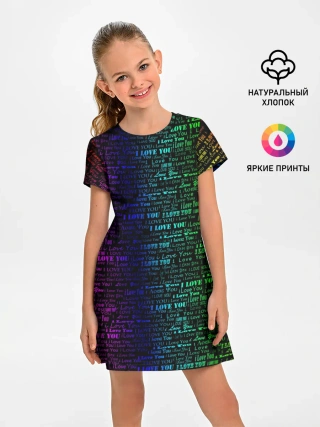 Детское платье / I love You Неон
