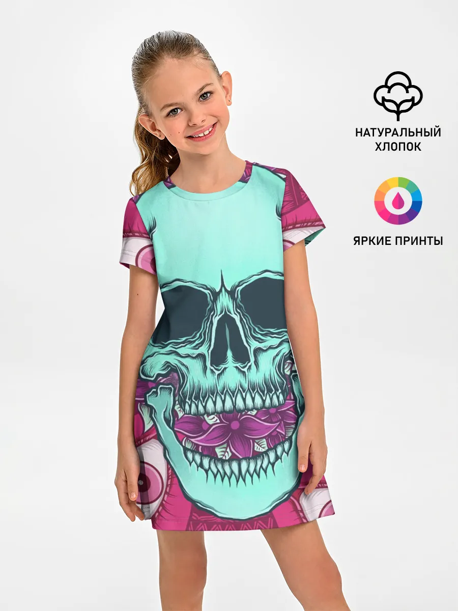 Детское платье / Череп в цветах