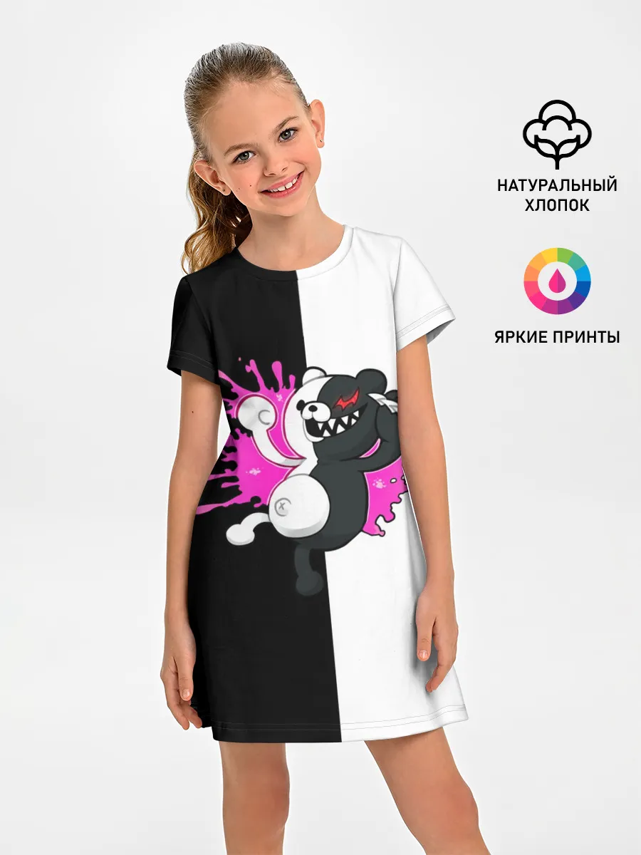 Детское платье / monokuma розовая жвачка