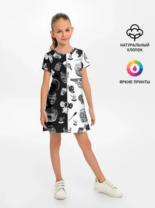 Детское платье / КРОВОСТОК ТАТУИРОВКИ ЧБ