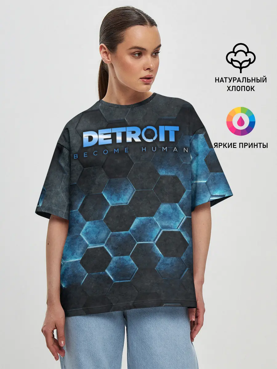 Женская футболка оверсайз / Detroit: Become Human