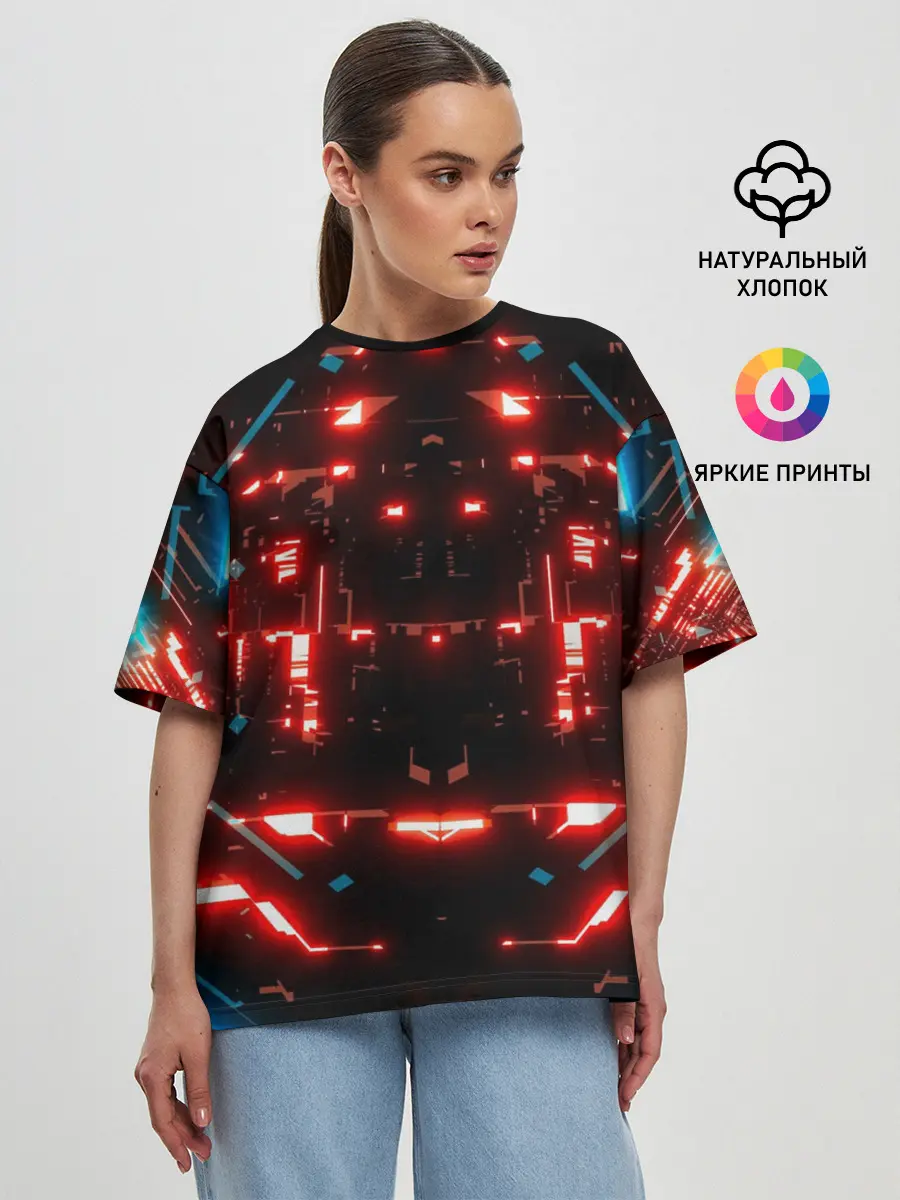 Женская футболка оверсайз / Neon Lights