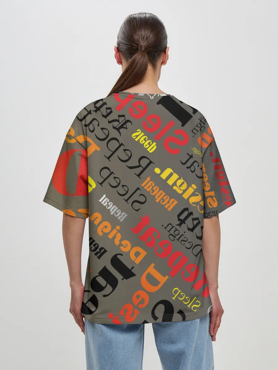 Женская футболка оверсайз / Буквы-надписи