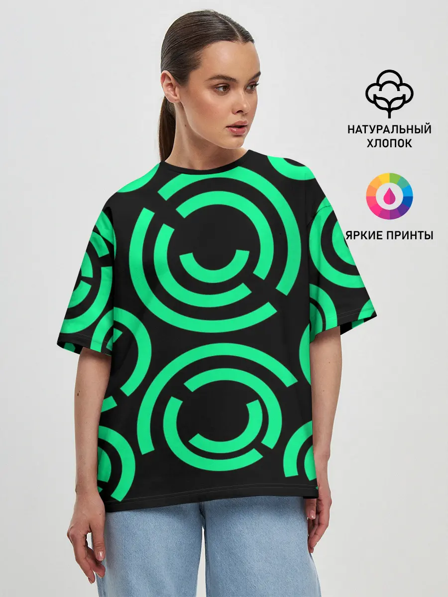 Женская футболка оверсайз / Полукруг