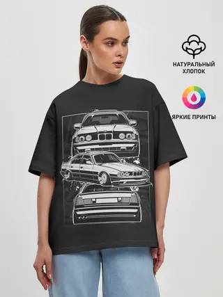 Женская футболка оверсайз / BMW