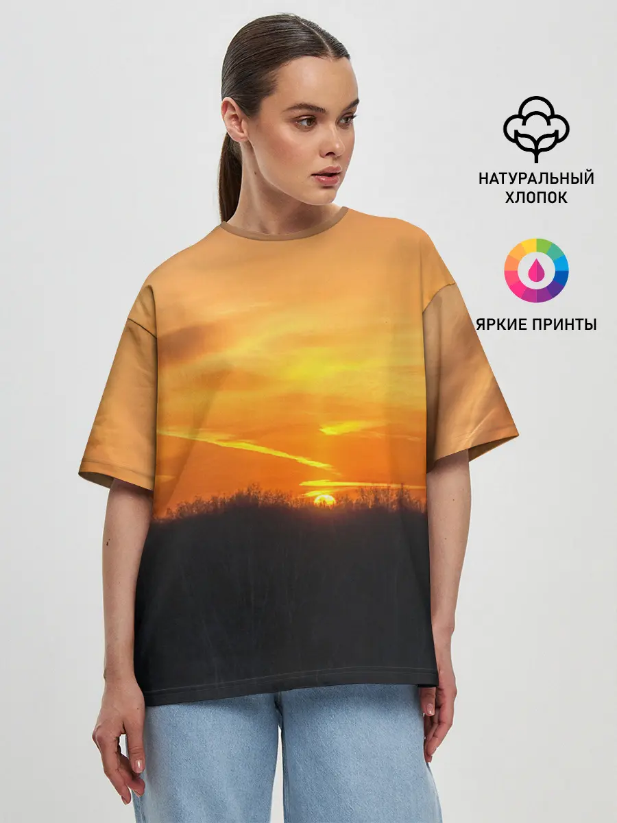 Женская футболка оверсайз / Закат