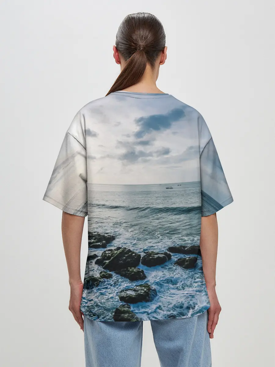 Женская футболка оверсайз / Море