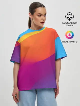 Женская футболка оверсайз / ТЕКСТУРА ГРАДИЕНТА