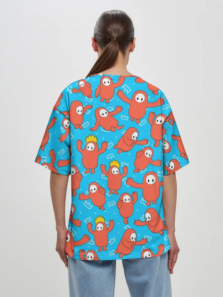 Женская футболка оверсайз / Fall guys red