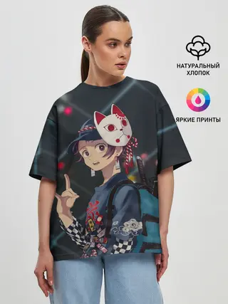 Женская футболка оверсайз / Танджиро Камадо