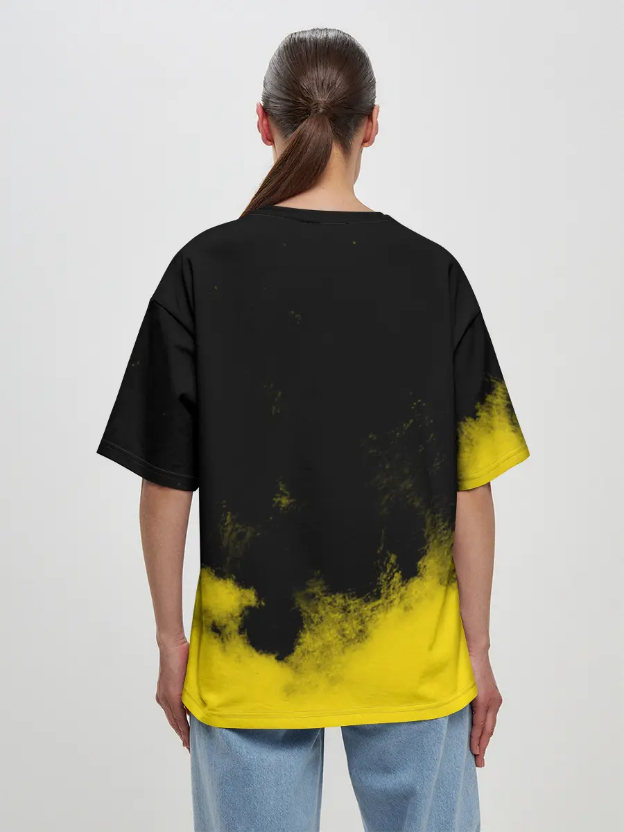 Женская футболка оверсайз / Хамон желтый дым