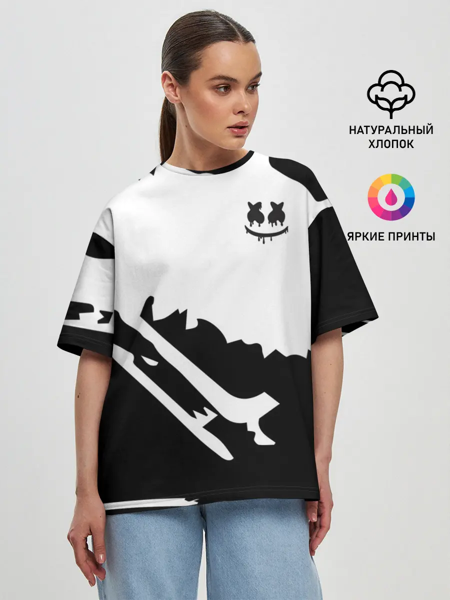 Женская футболка оверсайз / Marshmello