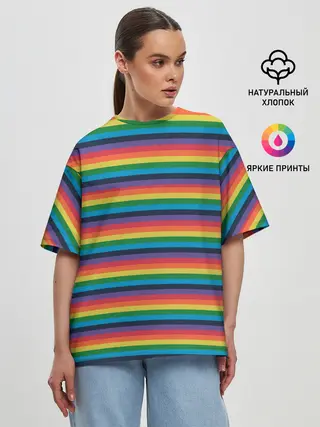 Женская футболка оверсайз / Радужный флаг