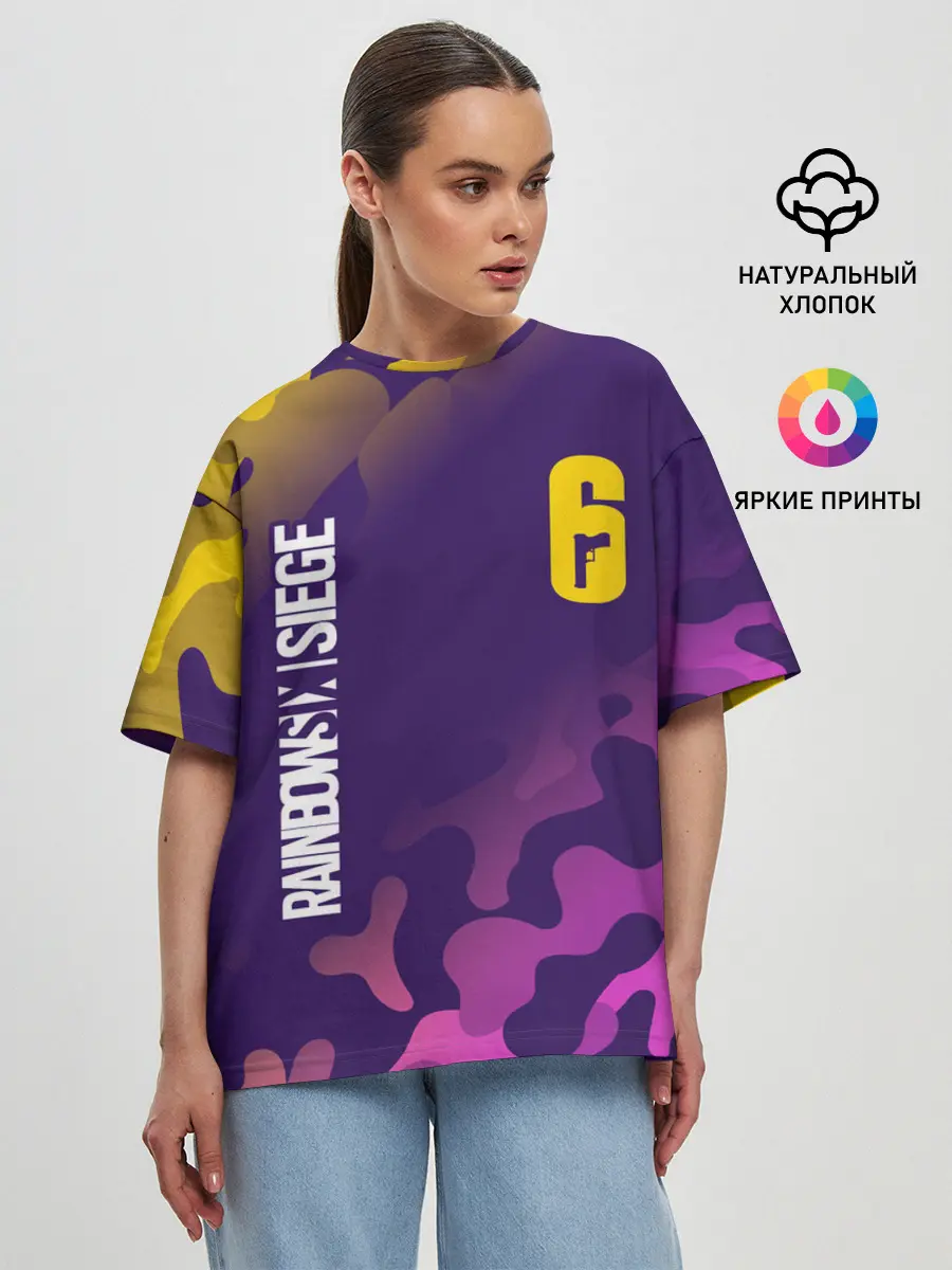 Женская футболка оверсайз / RAINBOW SIX SIEGE / РАДУГА 6
